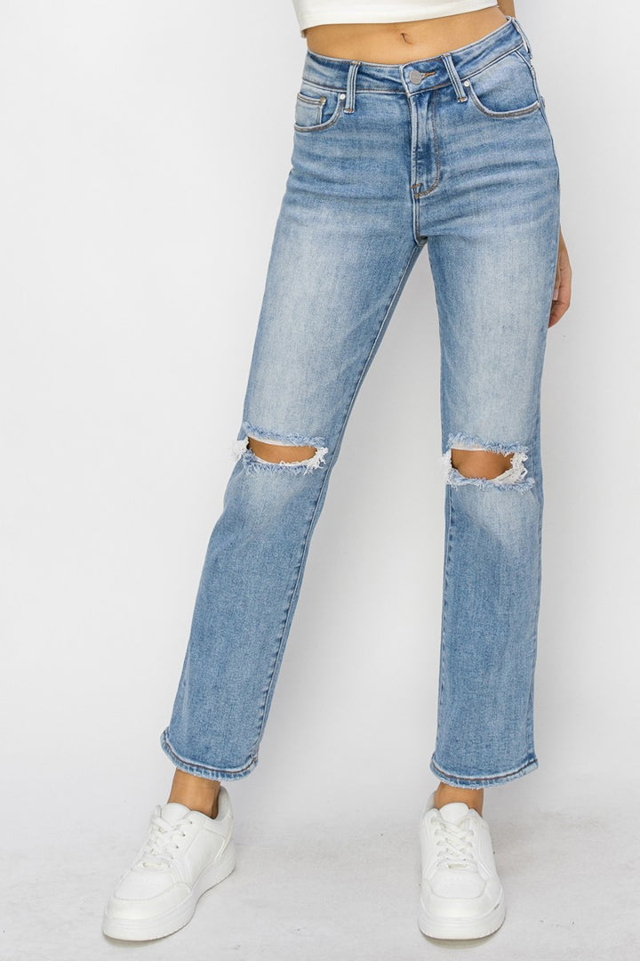 Bonnie High Rise Ankle Slim Straight Jeans