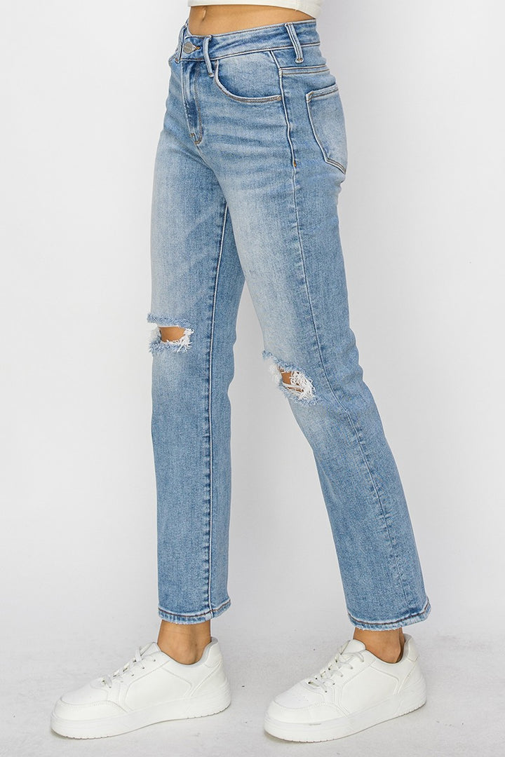 Bonnie High Rise Ankle Slim Straight Jeans