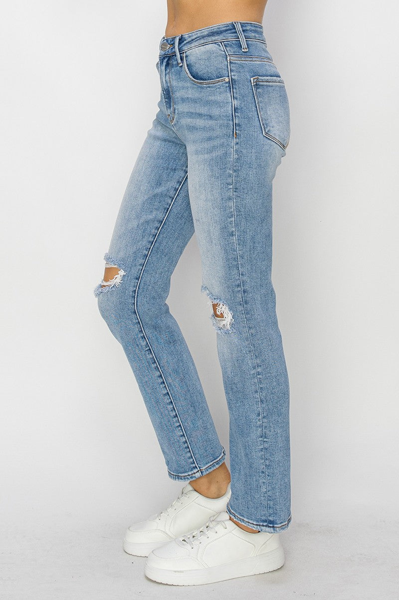 Bonnie High Rise Ankle Slim Straight Jeans