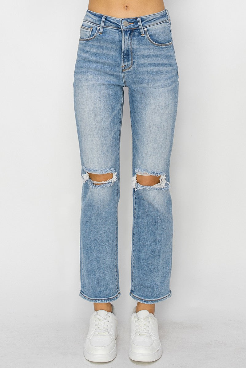 Bonnie High Rise Ankle Slim Straight Jeans