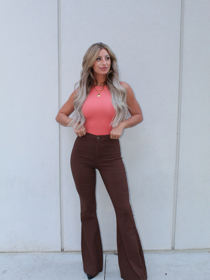 Buy our "Fiona High Waisted Bell Bottom Flare Jeans - Chocolate Brown" online – Willow Boutique Clothing. Shop stylish Fiona High Waisted Bell Bottom Flare Jeans - Chocolate Brown today.