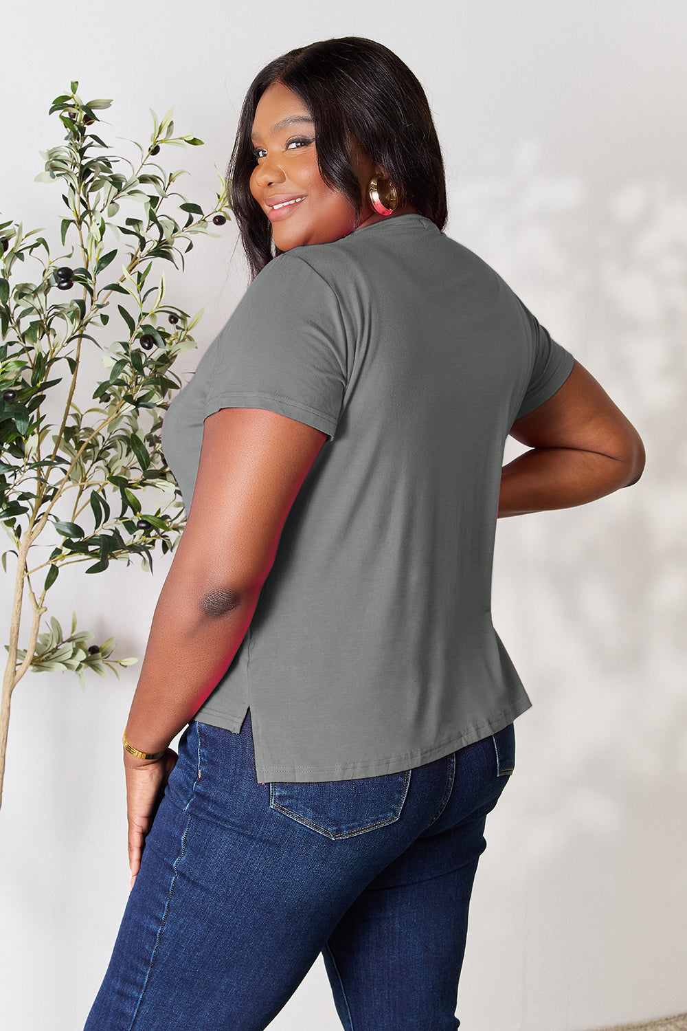 Buy our "Renee Round Neck Short Sleeve T-Shirt" online – Willow Boutique Clothing. Shop stylish Renee Round Neck Short Sleeve T-Shirt today.