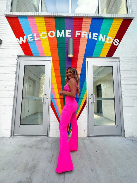 Buy our "Fiona High Waisted Bell Bottom Flare Jeans - Pink" online – Willow Boutique Clothing. Shop stylish Fiona High Waisted Bell Bottom Flare Jeans - Pink today.