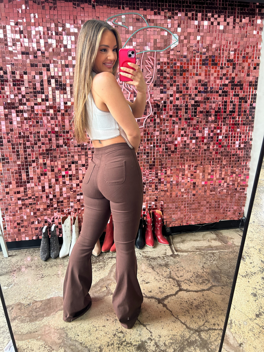 Buy our "Fiona High Waisted Bell Bottom Flare Jeans - Chocolate Brown" online – Willow Boutique Clothing. Shop stylish Fiona High Waisted Bell Bottom Flare Jeans - Chocolate Brown today.