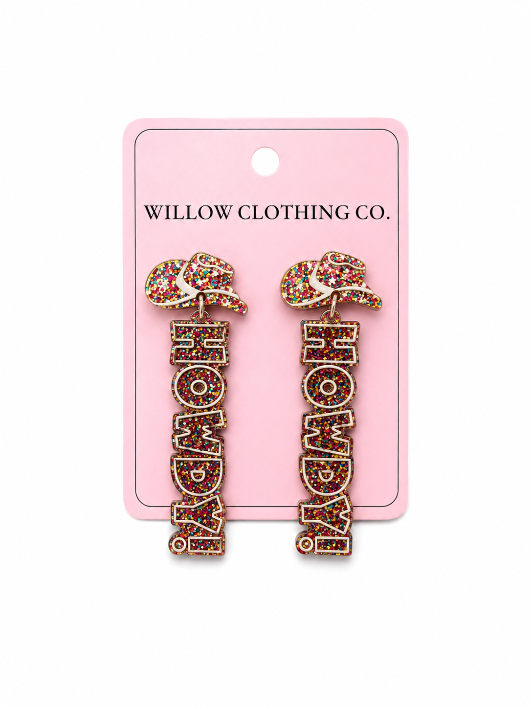 Howdy Cowgirl Hat Drop Earrings