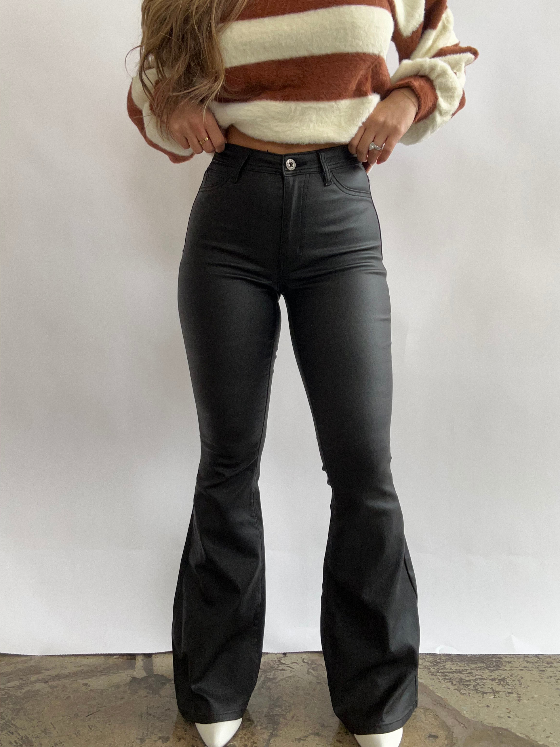 Buy our "Leather Blakely High Waisted Bell Bottom Flare Jeans - Black" online – Willow Boutique Clothing. Shop stylish Leather Blakely High Waisted Bell Bottom Flare Jeans - Black today.