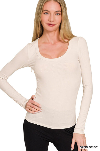 Aubrey Boat Neck Long Sleeve Top