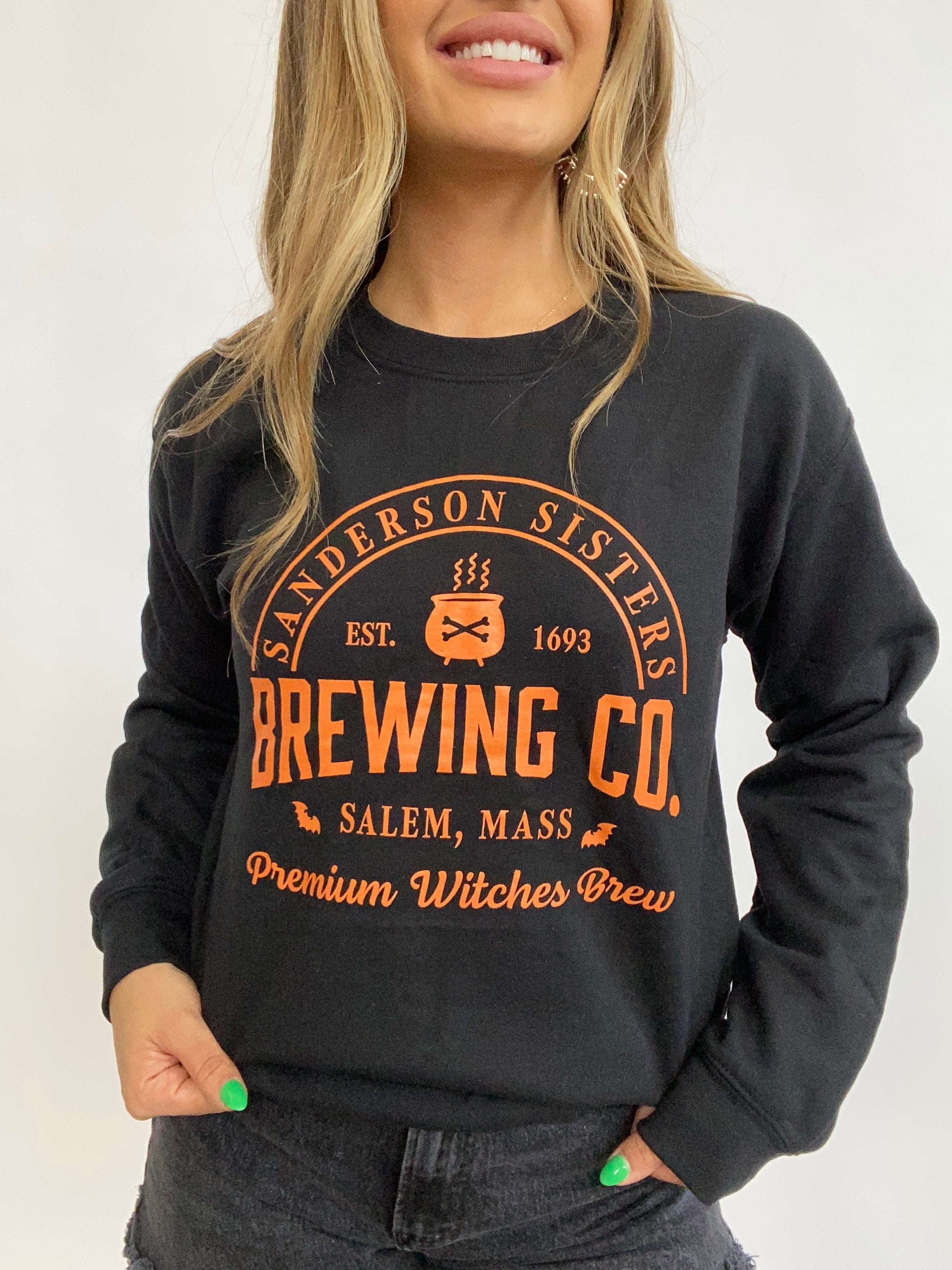 Sanderson Sisters Brewing Co. Crewneck- Black & Orange