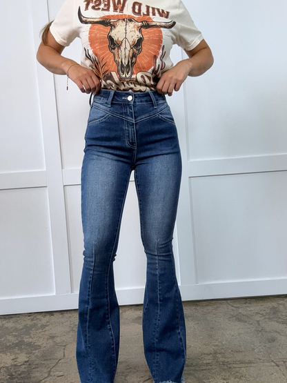 Buy our "Keep Up Flare Acid/Dark Wash Jeans" online – Willow Boutique Clothing. Shop stylish Keep Up Flare Acid/Dark Wash Jeans today.