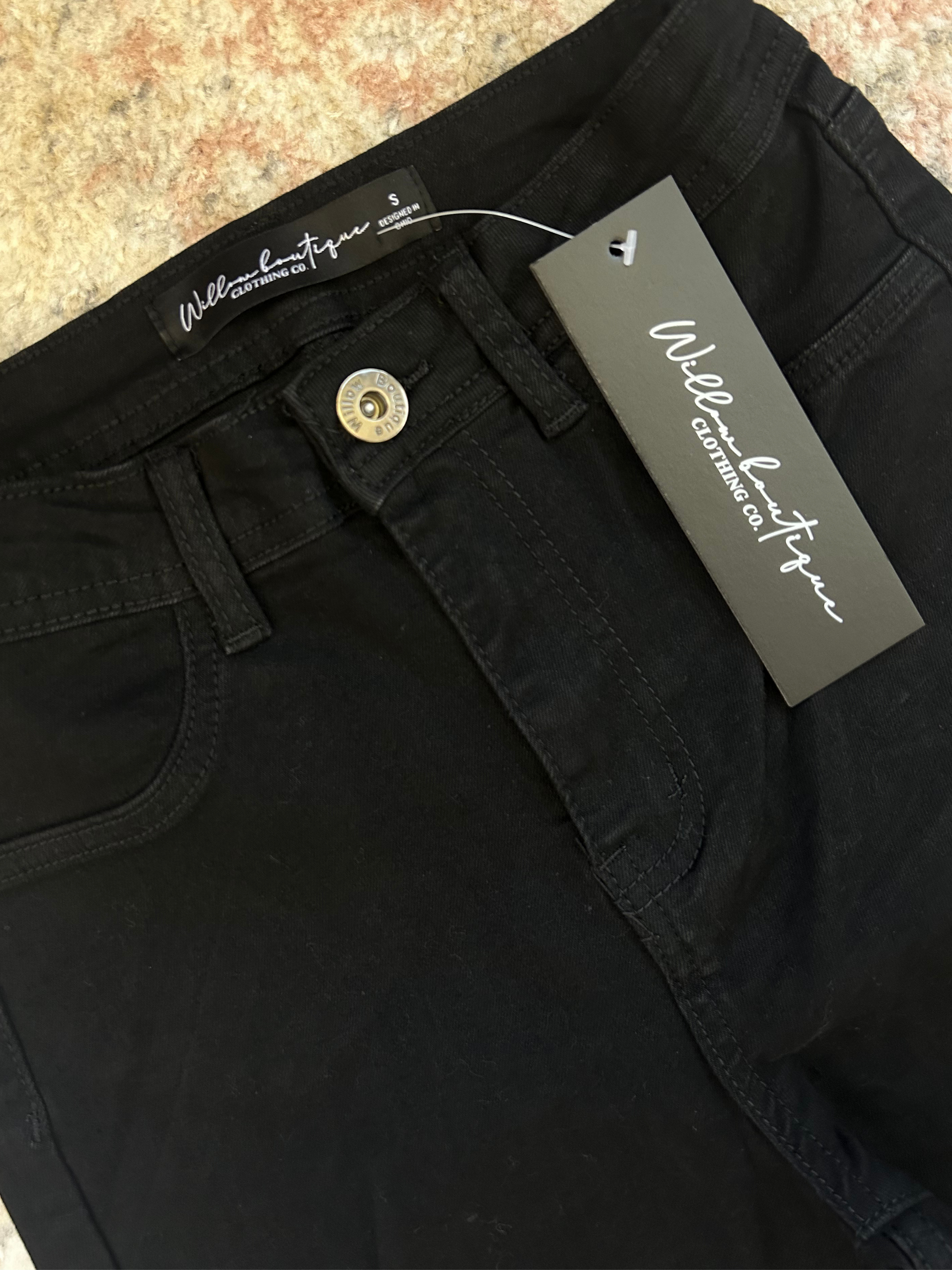 Buy our "Farrah Distressed High Waisted Flares - Black" online – Willow Boutique Clothing. Shop stylish Farrah Distressed High Waisted Flares - Black today.