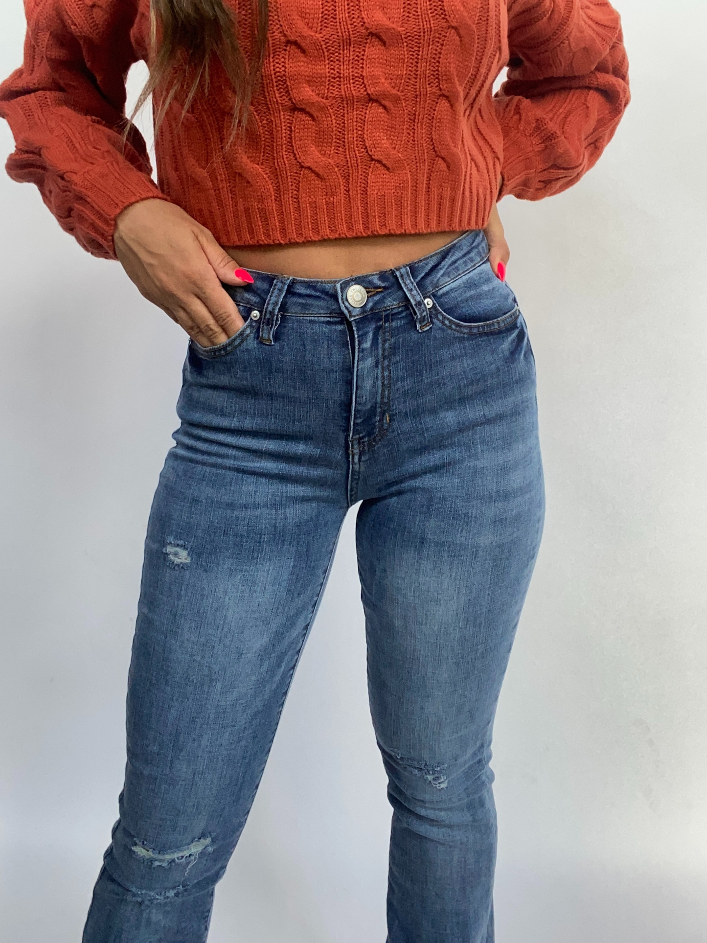Buy our "Sarah Distressed Medium Wash Flares" online – Willow Boutique Clothing. Shop stylish Sarah Distressed Medium Wash Flares today.