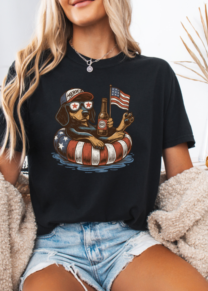 Patriotic Dog Graphic T-Shirt