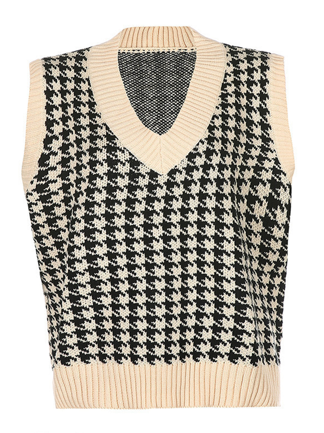 PREORDER: Fireside Comfort Houndstooth V-Neck Sweater Vest