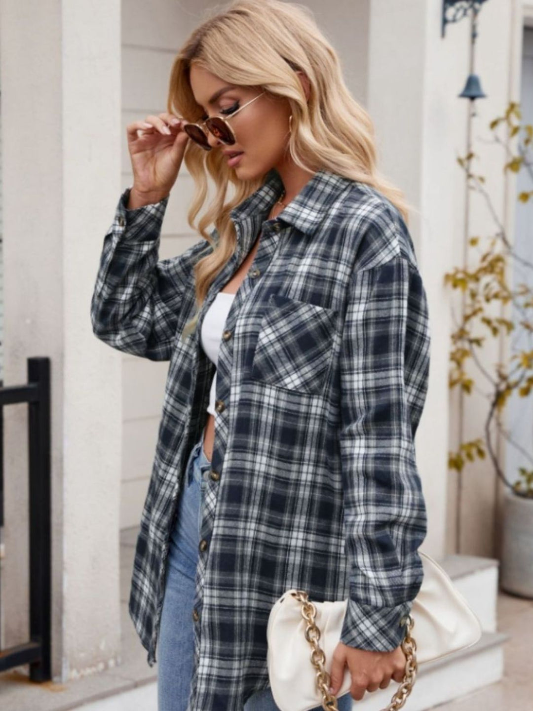 PREORDER Fall Colors Plaid Collared Neck Shirt