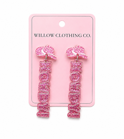 Howdy Cowgirl Hat Drop Earrings