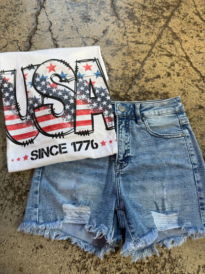 Buy our "All American Shorts Bundle (1 Risen Short + 1 Graphic Tee)" online – Willow Boutique Clothing. Shop stylish All American Shorts Bundle (1 Risen Short + 1 Graphic Tee) today.