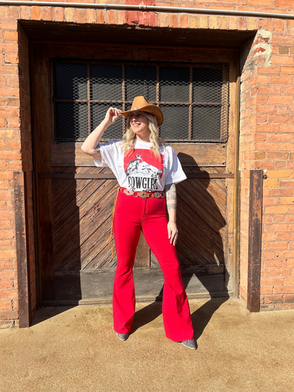 Buy our "Fiona High Waisted Bell Bottom Flare Jeans - Red" online – Willow Boutique Clothing. Shop stylish Fiona High Waisted Bell Bottom Flare Jeans - Red today.