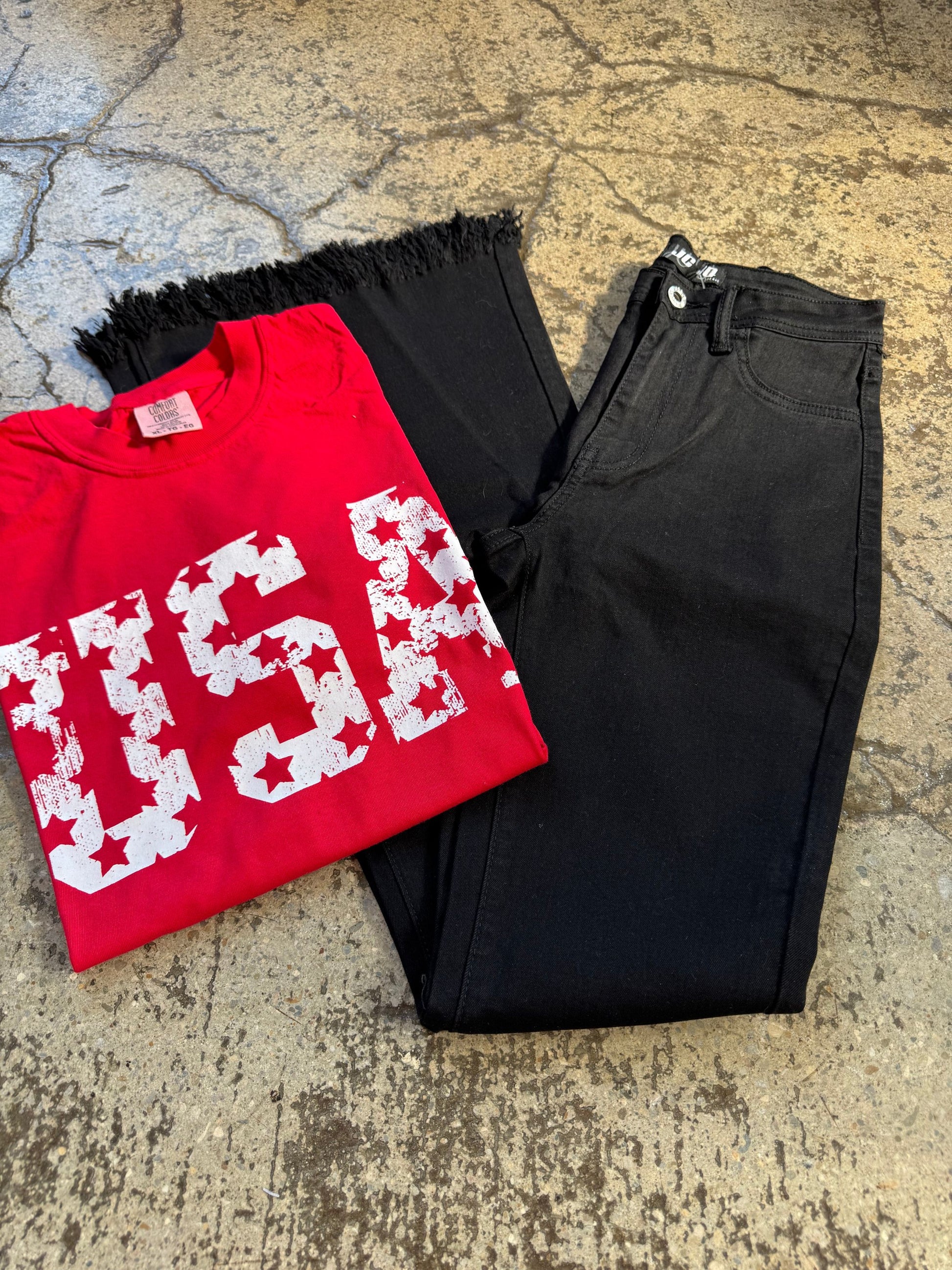 Buy our "All American Flare Bundle (1 Fiona Flares + 1 Graphic Tee)" online – Willow Boutique Clothing. Shop stylish All American Flare Bundle (1 Fiona Flares + 1 Graphic Tee) today.