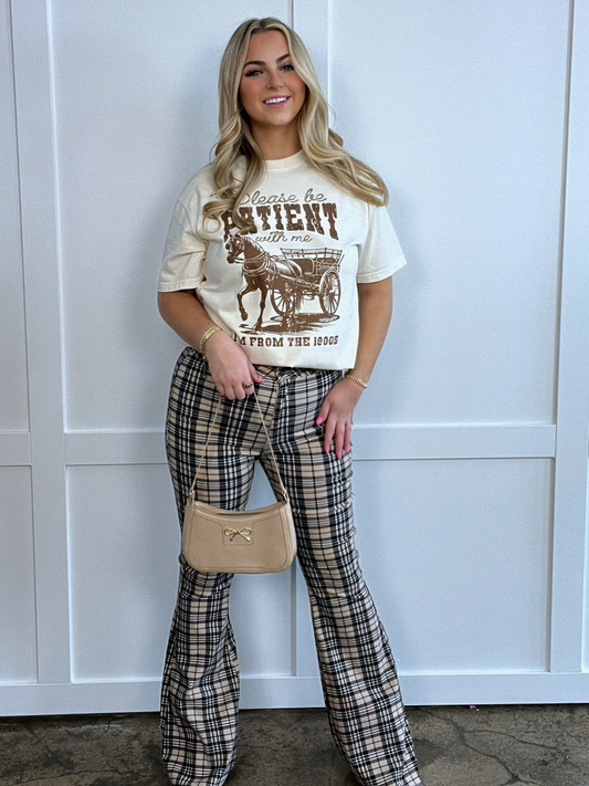 Buy our "Gretchen High Waisted Plaid Flare Jeans" online – Willow Boutique Clothing. Shop stylish Gretchen High Waisted Plaid Flare Jeans today.