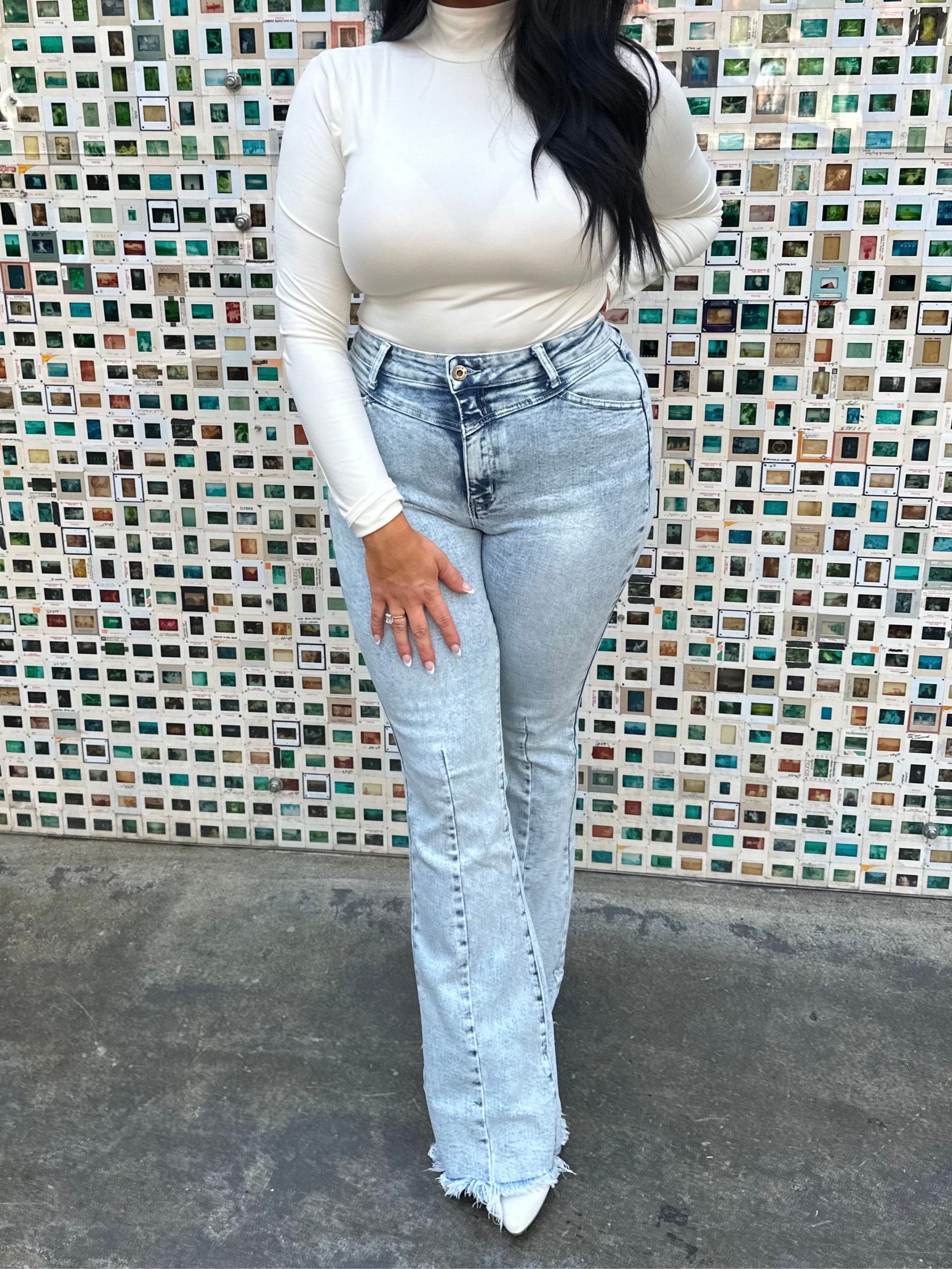 dress up flare jeans Mid-Rise Medium Wash Easy Flare Jeans | Trendy Women's Denim