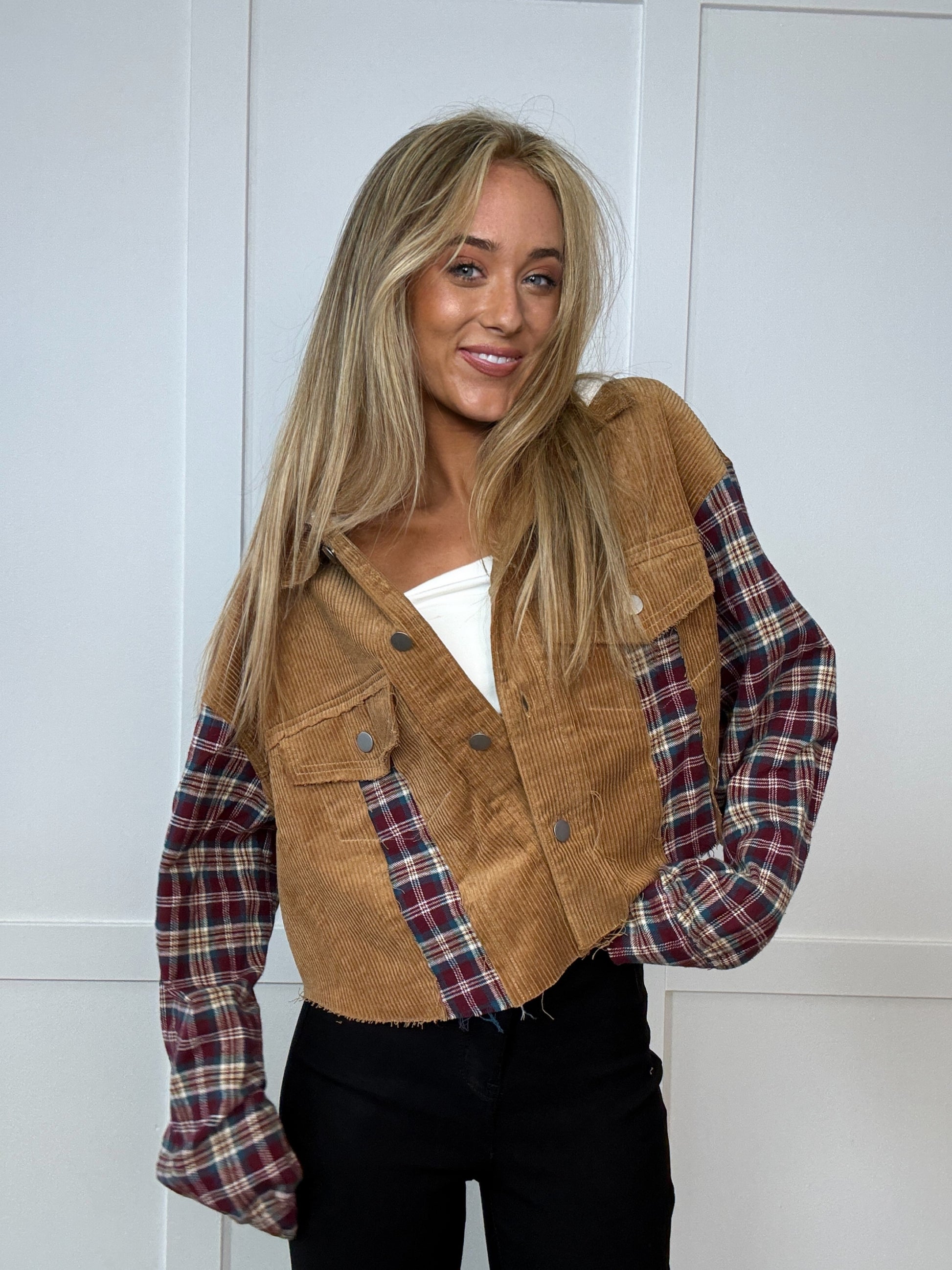 Buy our "Fall Leaves Plaid Cropped Shacket" online – Willow Boutique Clothing. Shop stylish Fall Leaves Plaid Cropped Shacket today.