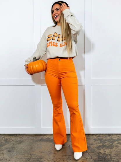 Buy our "Fiona High Waisted Bell Bottom Flare Jeans - Orange" online – Willow Boutique Clothing. Shop stylish Fiona High Waisted Bell Bottom Flare Jeans - Orange today.