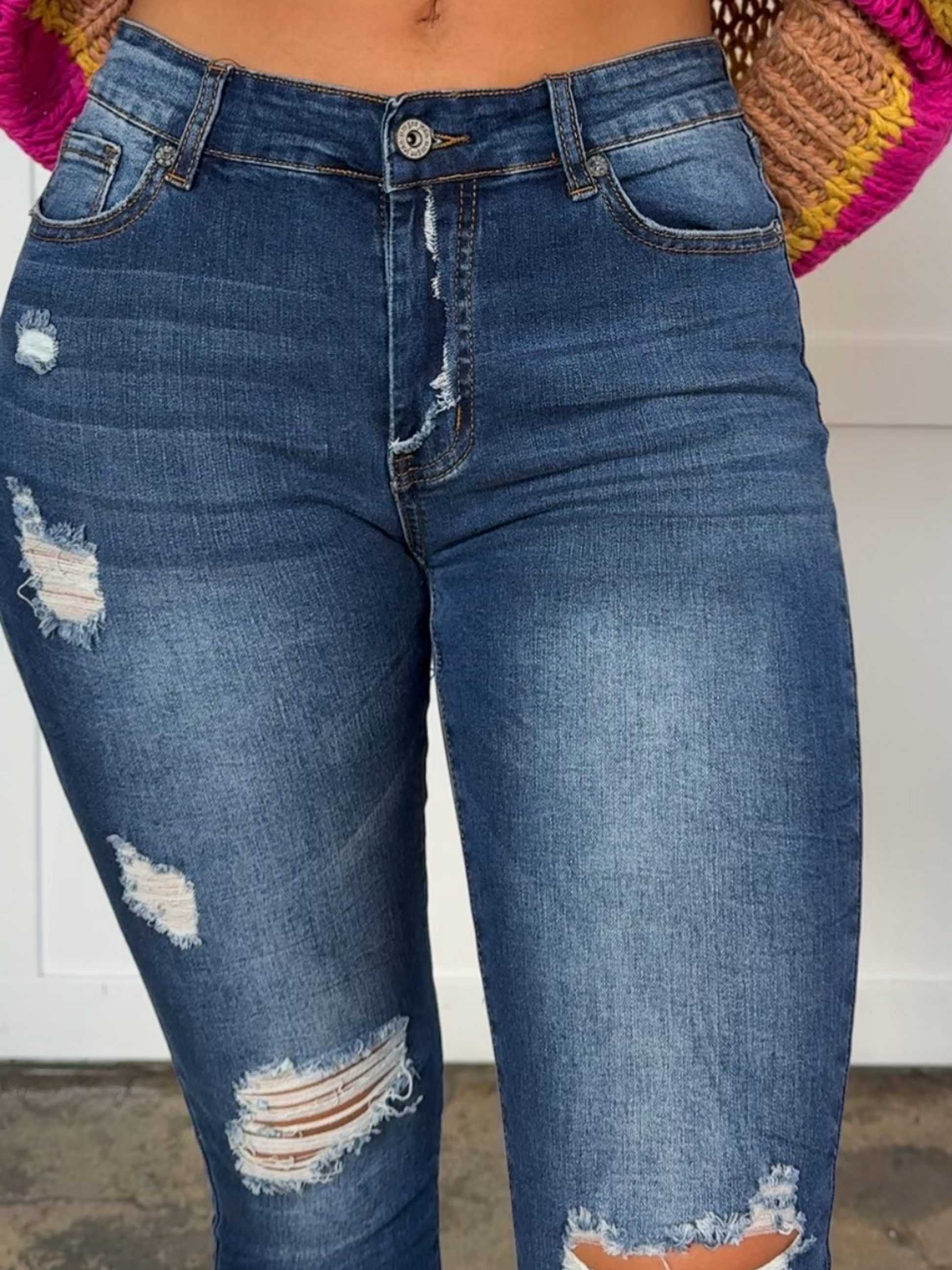 Buy our "Lexi Distressed Skinny Jeans with Pockets" online – Willow Boutique Clothing. Shop stylish Lexi Distressed Skinny Jeans with Pockets today.
