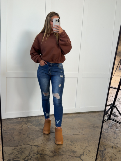 Pullover Babe Cropped Crewneck