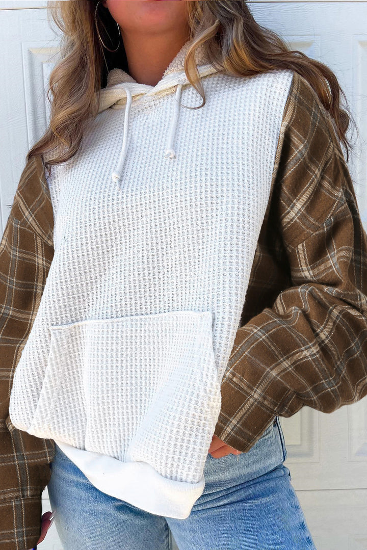 PREORDER: Waffle Knit Flannel Long Sleeve Hoodie