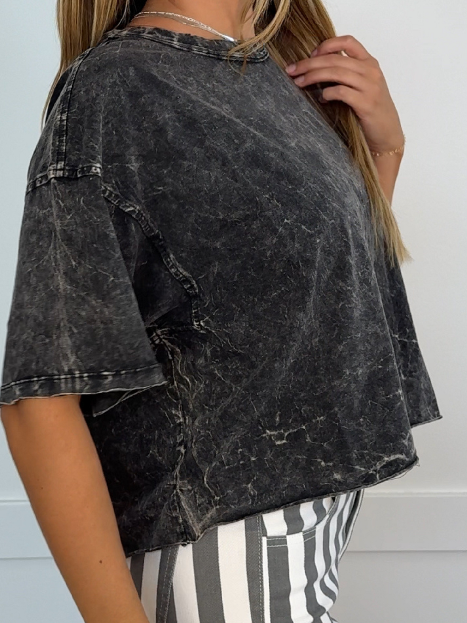 Buy our "Ash Black Acid Crinkle - Washed Oversized T-Shirt" online – Willow Boutique Clothing. Shop stylish Ash Black Acid Crinkle - Washed Oversized T-Shirt today.