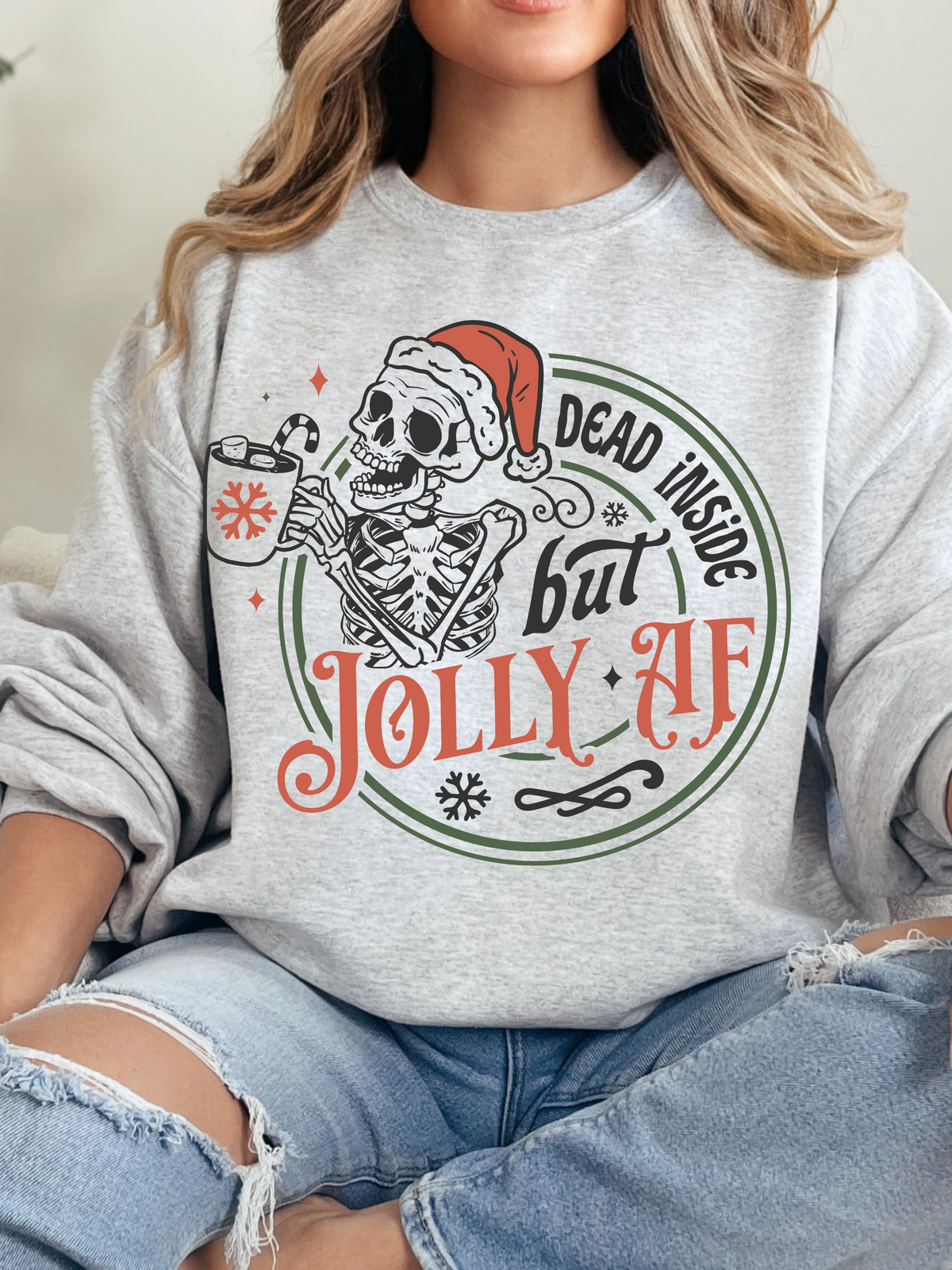 Shop Dead Inside but Jolly Christmas Graphic online at Willow Boutique – best boutique for women’s fashion.