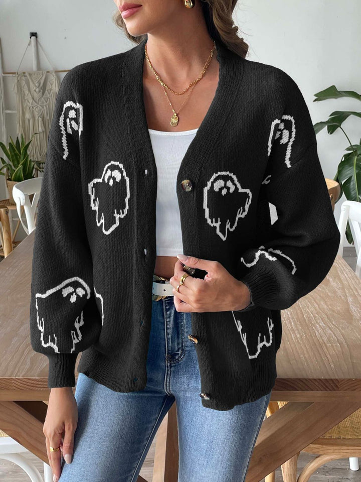 PREORDER: Phantom Snuggle V-Neck Dropped Shoulder Cardigan