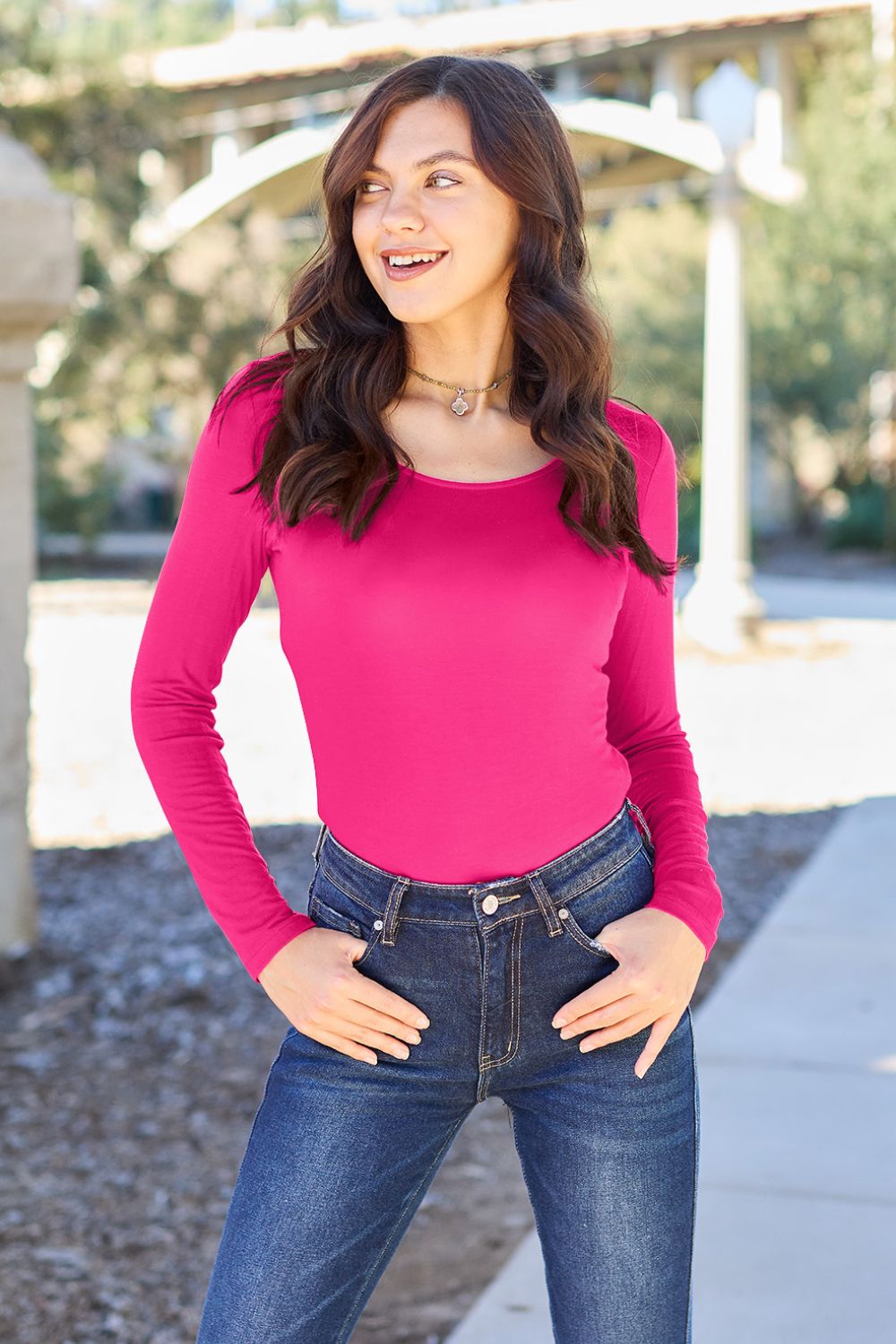 Peppermint Kisses Round Neck Long Sleeve Bodysuit