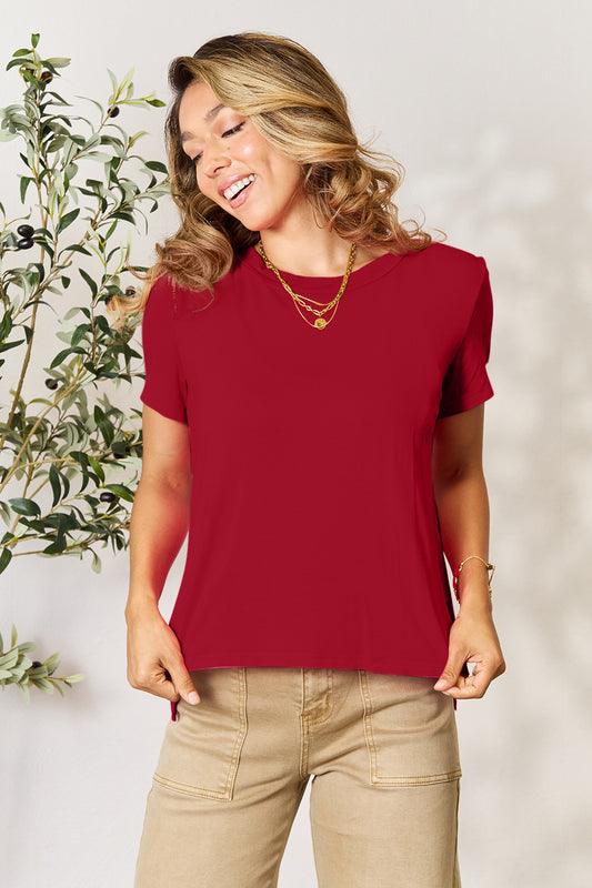 Buy our "Renee Round Neck Short Sleeve T-Shirt" online – Willow Boutique Clothing. Shop stylish Renee Round Neck Short Sleeve T-Shirt today.