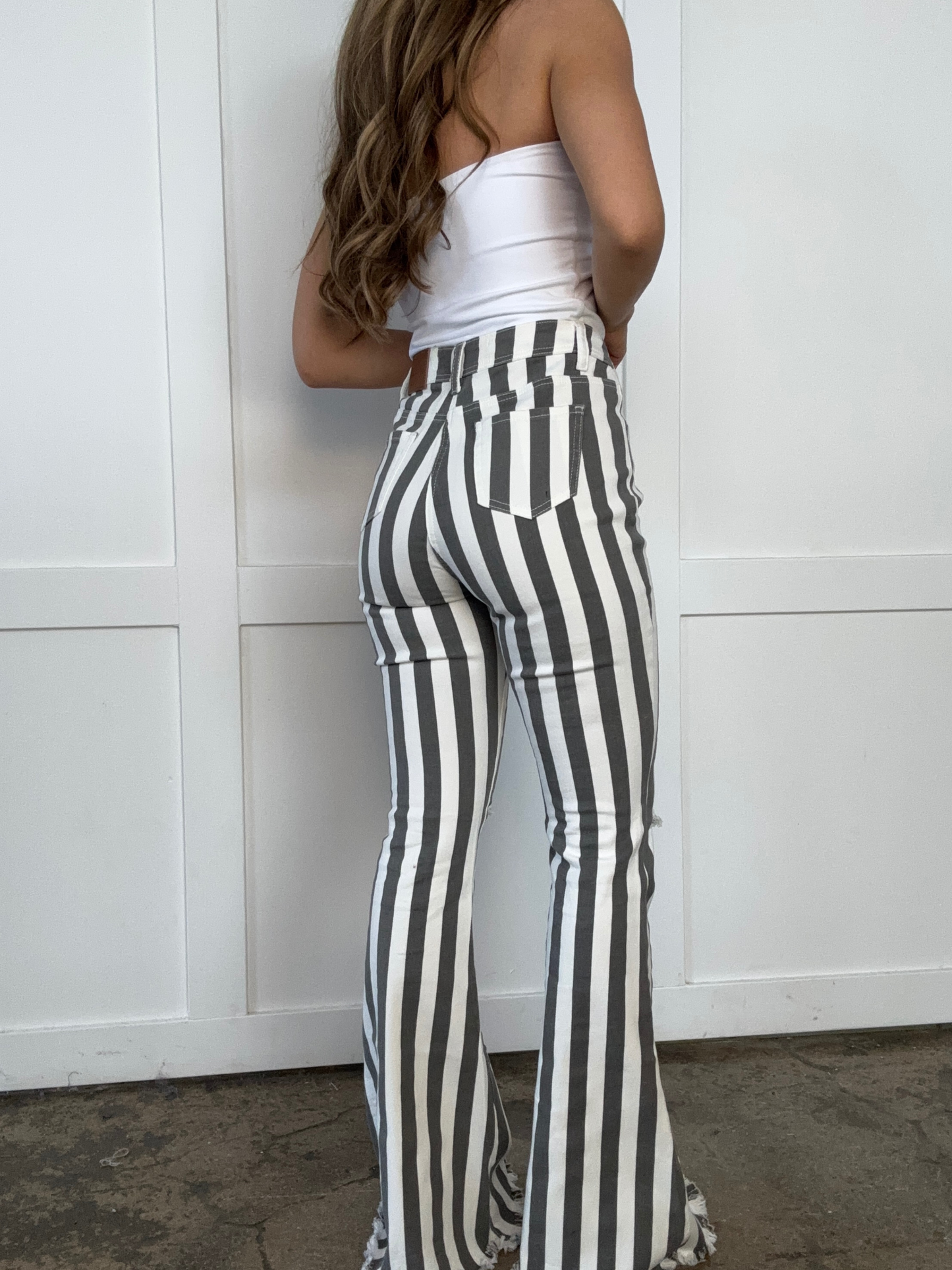 Buy our "Farrah Broadway Girl Striped Flares" online – Willow Boutique Clothing. Shop stylish Farrah Broadway Girl Striped Flares today.