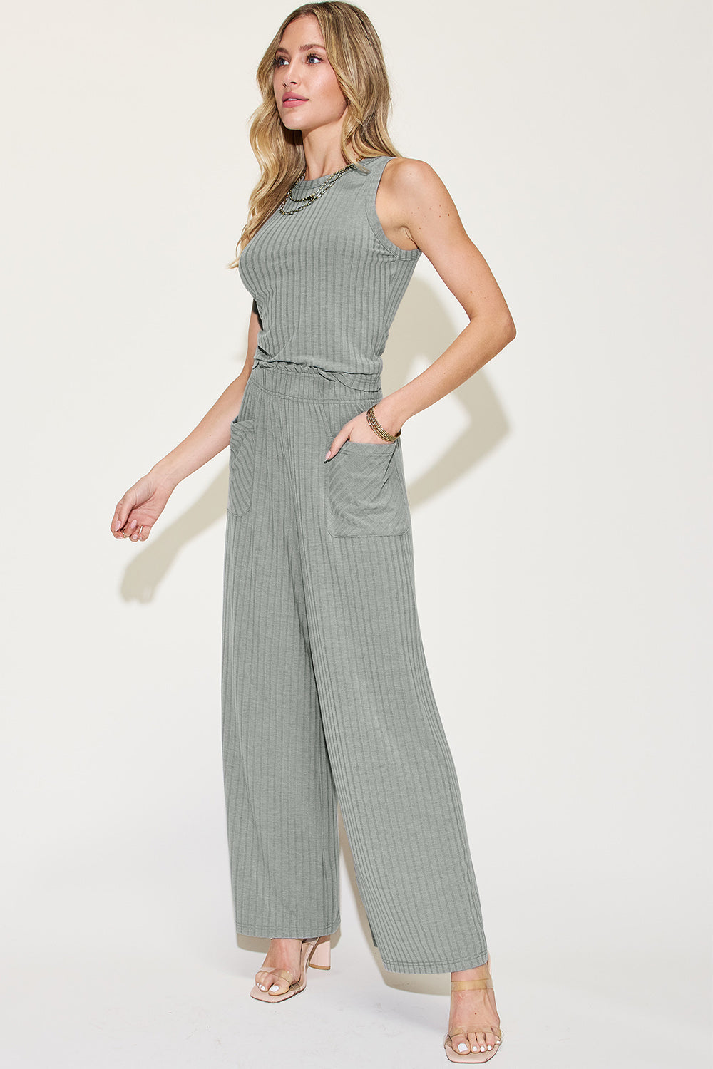 It Takes Two to Tango Tank and Wide Leg Pants Set