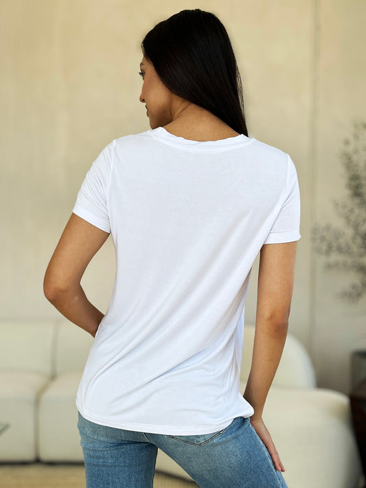 Buy our "Renee Round Neck Short Sleeve T-Shirt" online – Willow Boutique Clothing. Shop stylish Renee Round Neck Short Sleeve T-Shirt today.