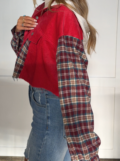 Buy our "Fall Leaves Plaid Cropped Shacket" online – Willow Boutique Clothing. Shop stylish Fall Leaves Plaid Cropped Shacket today.