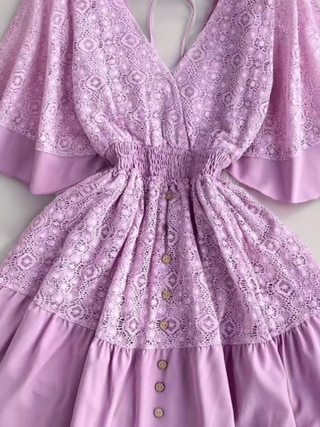 PREORDER: Hope Ruffle Hem Lace Mini Dress Willow Boutique PREORDER: Hope Ruffle Hem Lace Mini Dress Willow Boutique