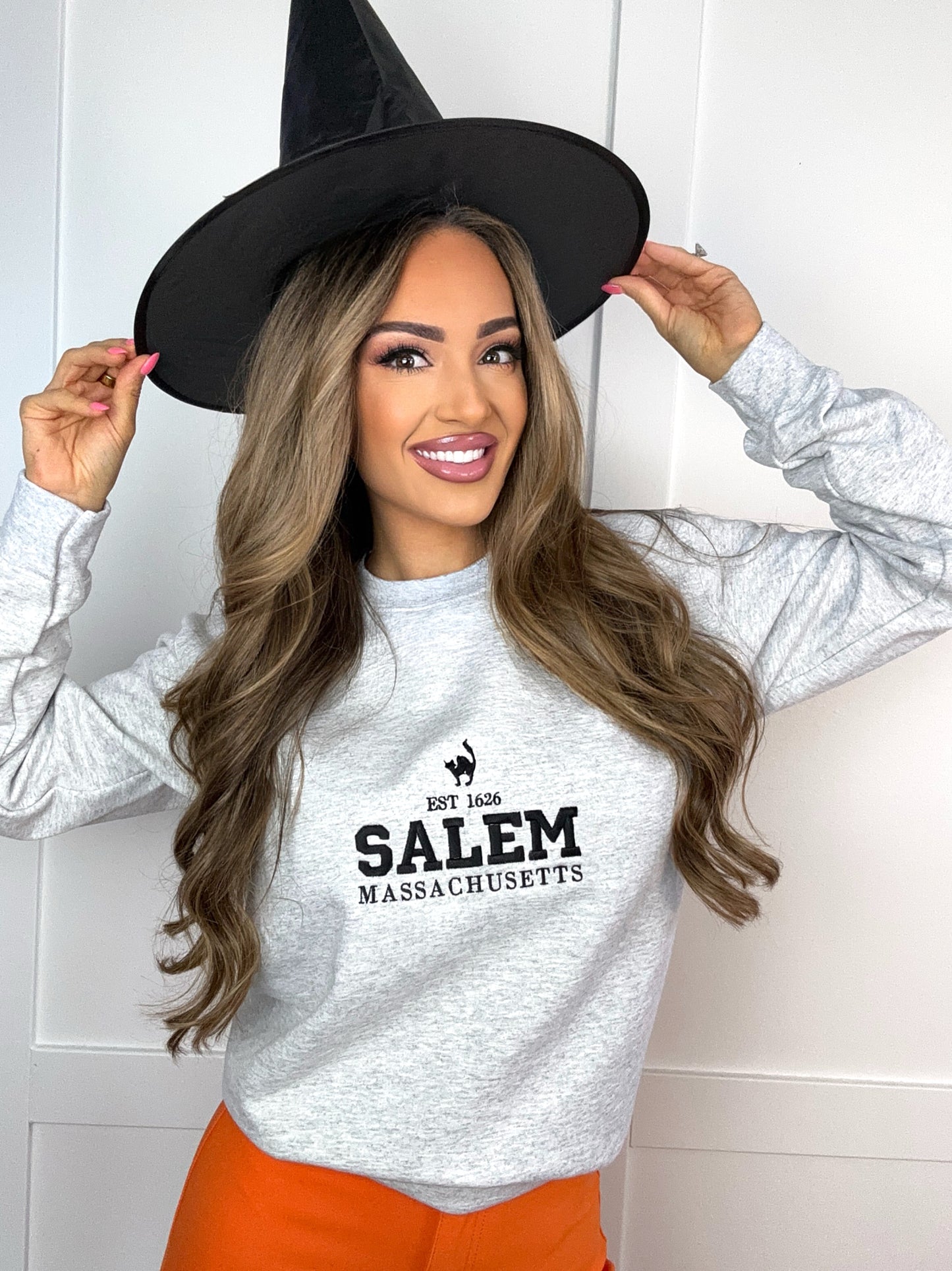 Salem Massachusetts Embroidered Crewneck