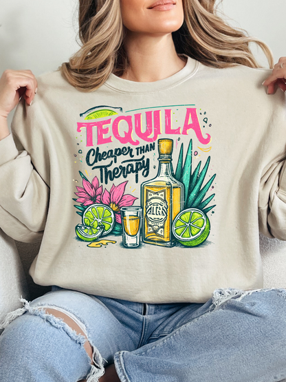 Tequila Cheaper Than Therapy Graphic