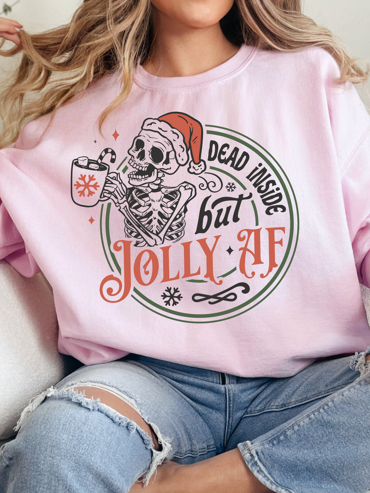 Shop Dead Inside but Jolly Christmas Graphic online at Willow Boutique – best boutique for women’s fashion.