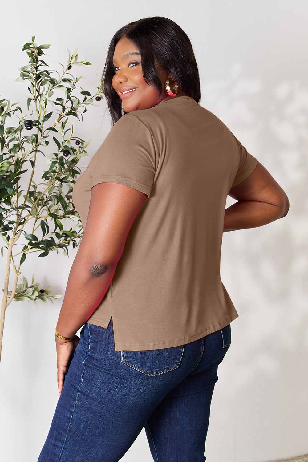 Buy our "Renee Round Neck Short Sleeve T-Shirt" online – Willow Boutique Clothing. Shop stylish Renee Round Neck Short Sleeve T-Shirt today.