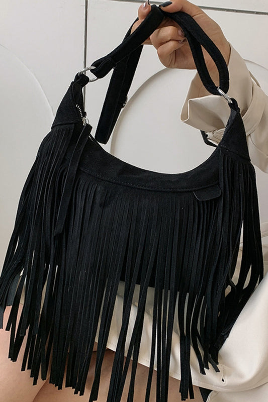 Everleigh Suede Fringe Shoulder Bag