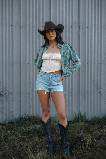 Saylor Distressed Denim Shorts - Light Wash