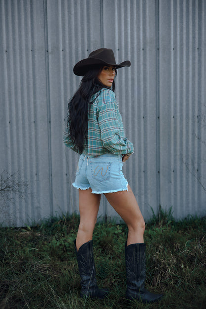 Saylor Distressed Denim Shorts - Light Wash