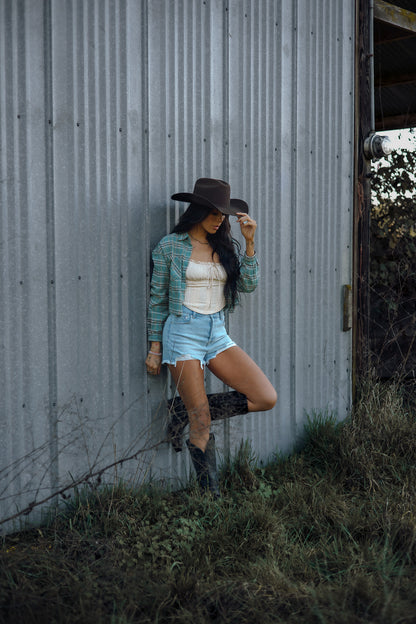 Saylor Distressed Denim Shorts - Light Wash