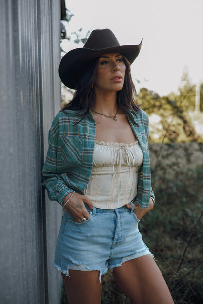 Saylor Distressed Denim Shorts - Light Wash