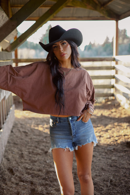 PREORDER: Saylor Distressed Denim Short - Medium Wash