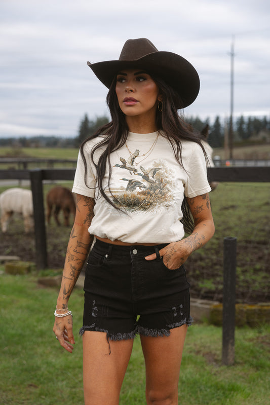 On The Go Risen Distressed Shorts - Black